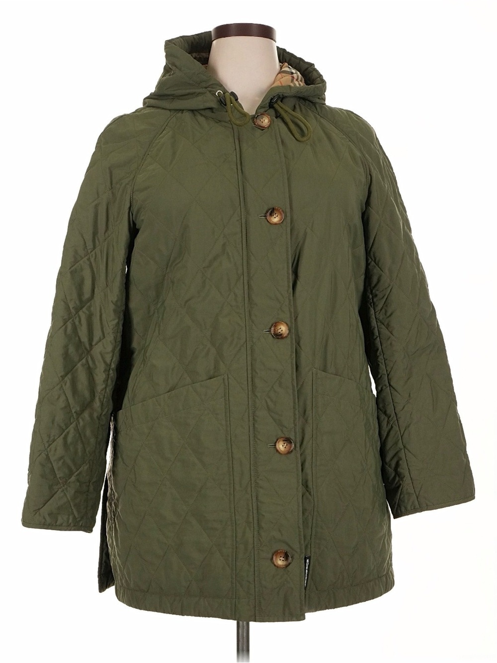 Burberry Olive Quilted Hooded Puffer Jacket - Women's